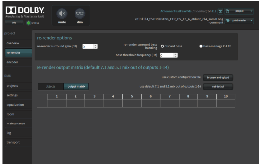 RMU Downmix Re-Render