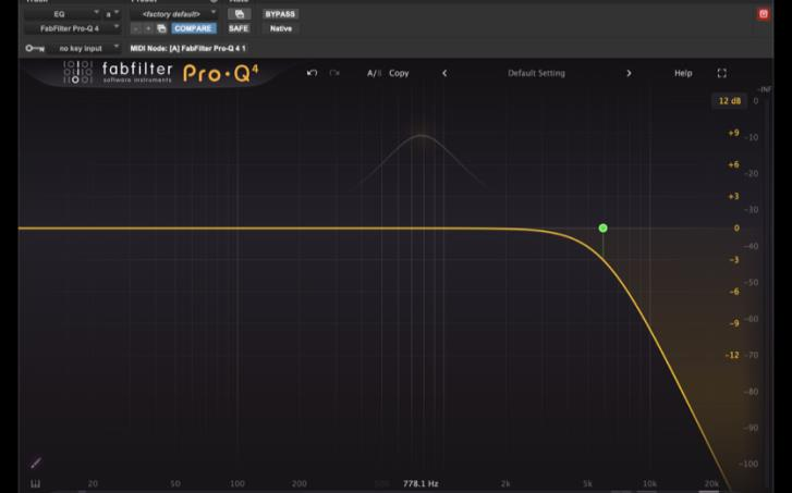 Low-pass filter shown in FabFilter Pro-Q 4
