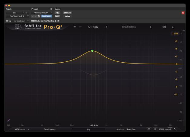 Bell filter shown in FabFilter Pro-Q 4